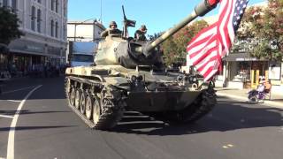 Petalumas Veterans day parade  M41 Walker Bulldog tank 2015 [upl. by Ahtibat]