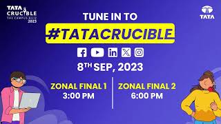 Tata Crucible Campus Quiz 2023  Zonal Finals  Zonal Final 1 amp Zonal Final 2  8th September [upl. by Benco]