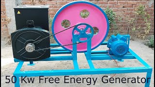 How To Make 50kw Free Energy Generator From 50kw Alternator And 5 hp 2850 Rpm Induction Motor [upl. by Pavel]