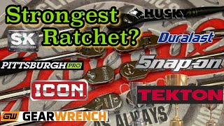 Strongest Ratchet Brand Ultimate Test SnapOn Tekton ICON GearWrench [upl. by Norrehs]