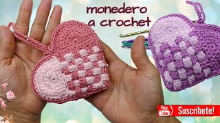 TODAS QUIEREN UNO DE ESTOS monederos tejidos a crochet paso a paso en forma de CORAZON FACIL PARA TI [upl. by Niwri]