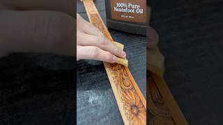 Oiling a Hand Tooled Belt leathercraft [upl. by Lulita]