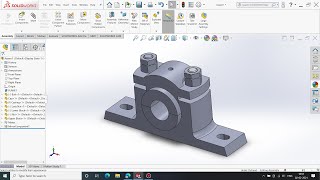 plummer block design and assembly in solidworks [upl. by Hortensa]