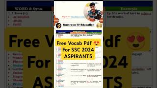 Most Important Vocabs Free Pdf For MTS 2024 Aspirants🔥 ये ज़रूर पढ़कर जाना। mts sscmts mts2024 ssc [upl. by Dasi]