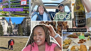 CANADA Weekly Vlog 87 Learning to live in the moment more   Office Potluck  Spring  ottawa [upl. by Yerhpmuh]