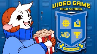 Schlatt Reacts to Video Game High School ALL EPISODES [upl. by Annaliese744]