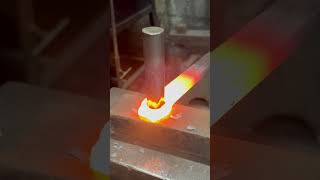 Blacksmith punching and drifting a hole blacksmith makingvideos handmade [upl. by Starinsky]