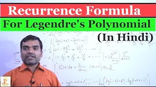 Legendres Polynomial  Recurrence Formularelation in Hindi [upl. by Enomal]