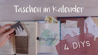 4 DIY Taschen für deinen Kalender  Fächer für Notizen im Bullet Journal [upl. by Dacia141]