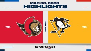 NHL Highlights  Senators vs Penguins  March 20 2023 [upl. by Morel]