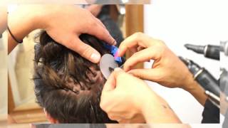 Keratin Bond Hair Extensions  application on a male [upl. by Zondra]