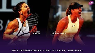 Simona Halep vs Maria Sharapova  2018 Internazionali BNL dItalia Semifinal  WTA Highlights [upl. by Sehguh]