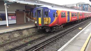 South Western Railway Class 455 Departure Guildford for Surbiton via Cobham amp Stoke dAbernon [upl. by Idorb918]