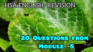 HSA ENGLISH Revision3 20 important Questions you should study from Module8Class 88 [upl. by Shanney]