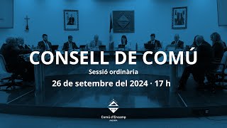 Consell de Comú · Sessió ordinària · 26 de setembre del 2024 [upl. by Evod862]