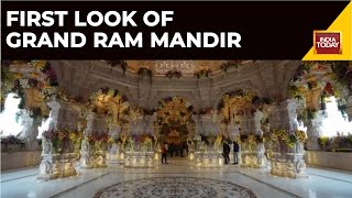 Ram Mandir News Watch First Look Of Grand Ram Mandir  Ayodhya Ram Mandir Pran Pratishta News [upl. by Ylera]