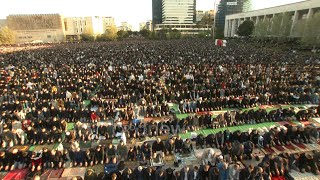 Tiranë Falja e Namazit të Fitër Bajramit në sheshin “Skënderbej”  21 prill 2023 [upl. by Bernard]