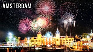 🎆 Amsterdam Fireworks New Year 2023  4K Netherlands New Years Eve [upl. by Llehsam]