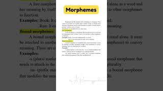 Morphemes Language and Linguistics Instant Essay Exam Success ARsummaryguidance shorts Viral [upl. by Tloh]