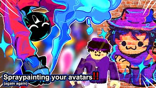 Spray painting YOUR avatars in ROBLOX❗again again [upl. by Kcarb471]