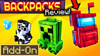 255 BACKPACK VARIATIONS ADDON for Minecraft Bedrock Survival Players Review [upl. by Cristine152]