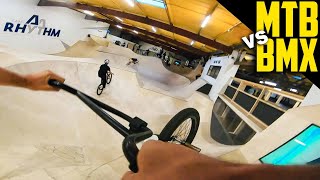 MTB vs BMX AT THE SKATEPARK [upl. by Yetty]