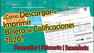 Como Descargar e Imprimir Boleta de Calificaciones 2020  SEP  SIGED  EN LINEA [upl. by Micky]