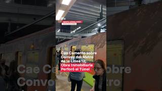 Obra perfora túnel del Metro CDMX y le cae cemento a un convoy  N Shorts [upl. by Adekram]