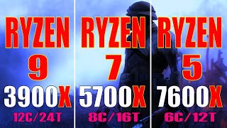 RYZEN 5 7600X vs RYZEN 7 5700X vs RYZEN 9 3900X  PC GAMES TEST [upl. by Nilyak]