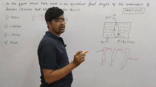 In the figure shown here what is the equivalent focal length of the combination of lenses neet2023 [upl. by Joash]