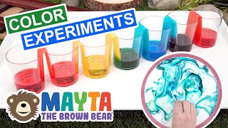 Mixing Colors  Walking Water Science Experiments for Kids  Color Changing Milk [upl. by Bigg981]