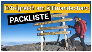 Erfolgreich am Kilimandscharo Packliste  Lemosho Route [upl. by Kal121]