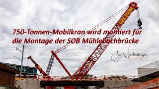 750TonnenMobilkran für die Mühlebachbrücke in Wollerau [upl. by Fen26]