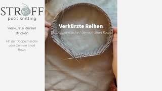 Verkürzte Reihen stricken  mit Doppelmasche bzw German Short Rows  Variante B [upl. by Josias340]