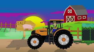 Pig Purchase  Colorful Animated Farm and Working Farmers  Tractors at Work [upl. by Kwapong]