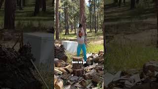 Subscribe for part 2 woodchopping woodsplitting axe logsplitter shorts [upl. by Haze]