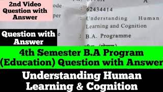 sol du BA programme Education Question With Answer 4th semester 2023 [upl. by Higginbotham]