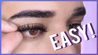 How To Apply False Eyelashes For Beginners [upl. by Tnerual485]