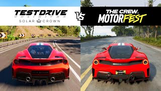 Test Drive Unlimited Solar Crown vs The Crew Motorfest  Ferrari 488 Pista  TDU3 vs TCM Comparison [upl. by Amick]