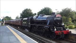 Black 5 44932 at Helsby Station in Cheshire 1st August 2023 [upl. by Alleciram490]