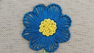 How To Do Button Hole Stitch FlowerEasy Hand Embroidery For BeginnersEmbroDiaries Easy Tricks 💐 [upl. by Klemperer]