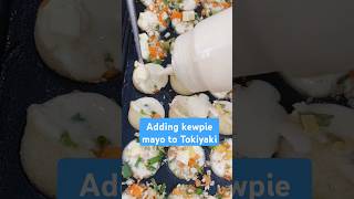 Adding kewpie mayo to takoyaki asmr food takoyaki kewpie youtubeshorts shorts cooking mayo [upl. by Nylarat]