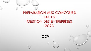 استعداد لمباراة المالية 2023 bac2 préparation aux concours bac2 gestion des entreprises [upl. by Ahsikel]