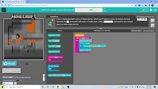 L1411 Codeorg  Express2021  Lesson 14 Looking Ahead with Minecraft  level 11 [upl. by Combe]