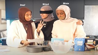 Blind Deaf and Mute Challenge CHAOTIC BAKING [upl. by Aliahkim]