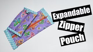 Expandible Zipper pouch Tutorial [upl. by Karlin]