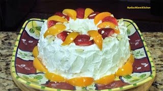 Fruit Angel Cake Cake Angel Relleno de Frutas [upl. by Aicnatsnoc]