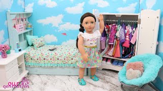 OUR GENERATION DOLL ROOM DECORATION AND CLOSET TOUR [upl. by Adnamal]