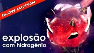 Explosão com hidrogênio em slow motion EXPERIÊNCIA de FÍSICA [upl. by Soalokin]