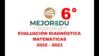 Evaluación Diagnóstica MATEMÁTICAS 6° de PRIMARIA 20222023 MEJOREDU [upl. by Titos]